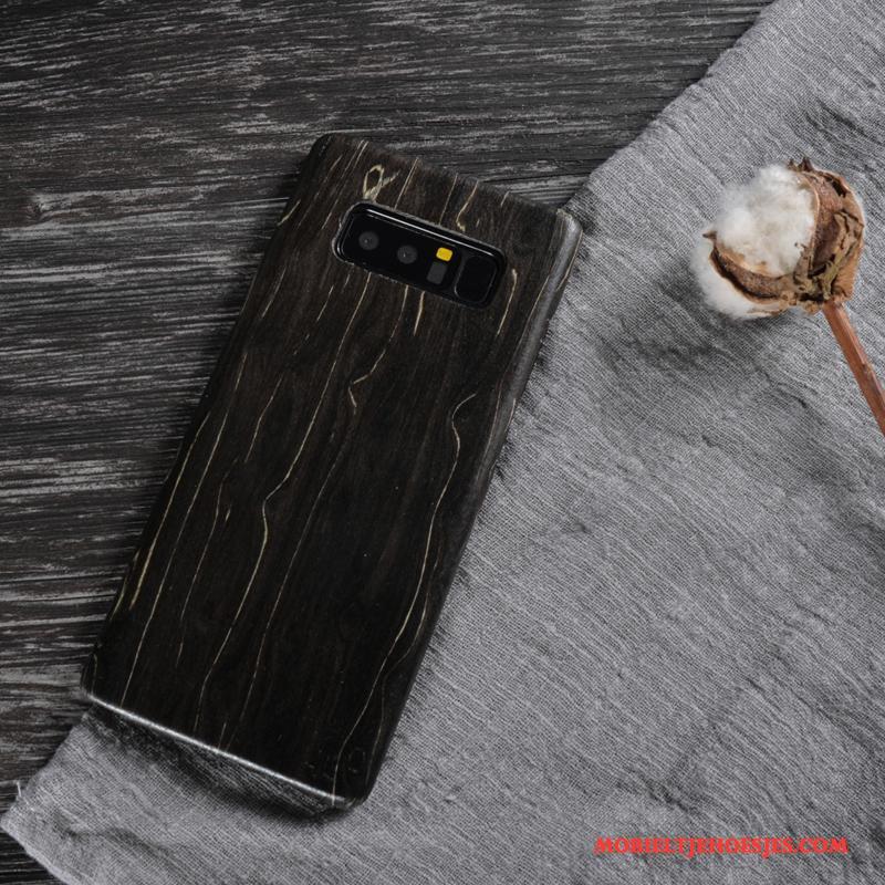 Samsung Galaxy Note 8 Hoes Achterklep Massief Hout Hoesje Telefoon Bescherming Ster