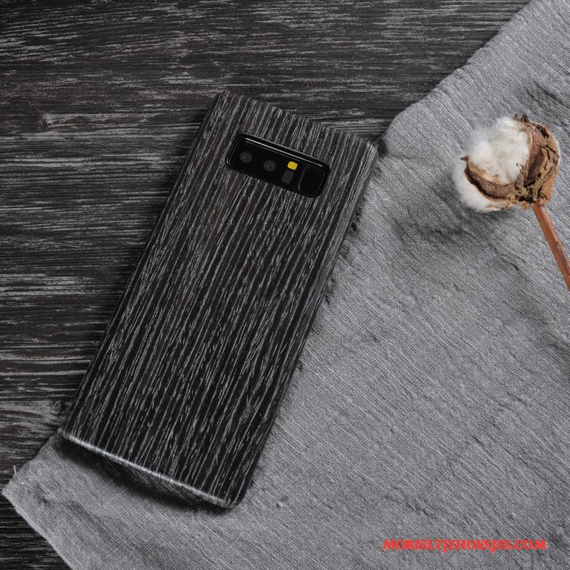 Samsung Galaxy Note 8 Hoes Achterklep Massief Hout Hoesje Telefoon Bescherming Ster