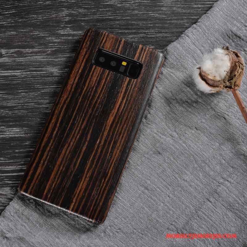 Samsung Galaxy Note 8 Hoes Achterklep Massief Hout Hoesje Telefoon Bescherming Ster