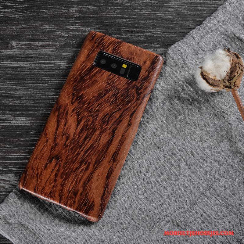 Samsung Galaxy Note 8 Hoes Achterklep Massief Hout Hoesje Telefoon Bescherming Ster