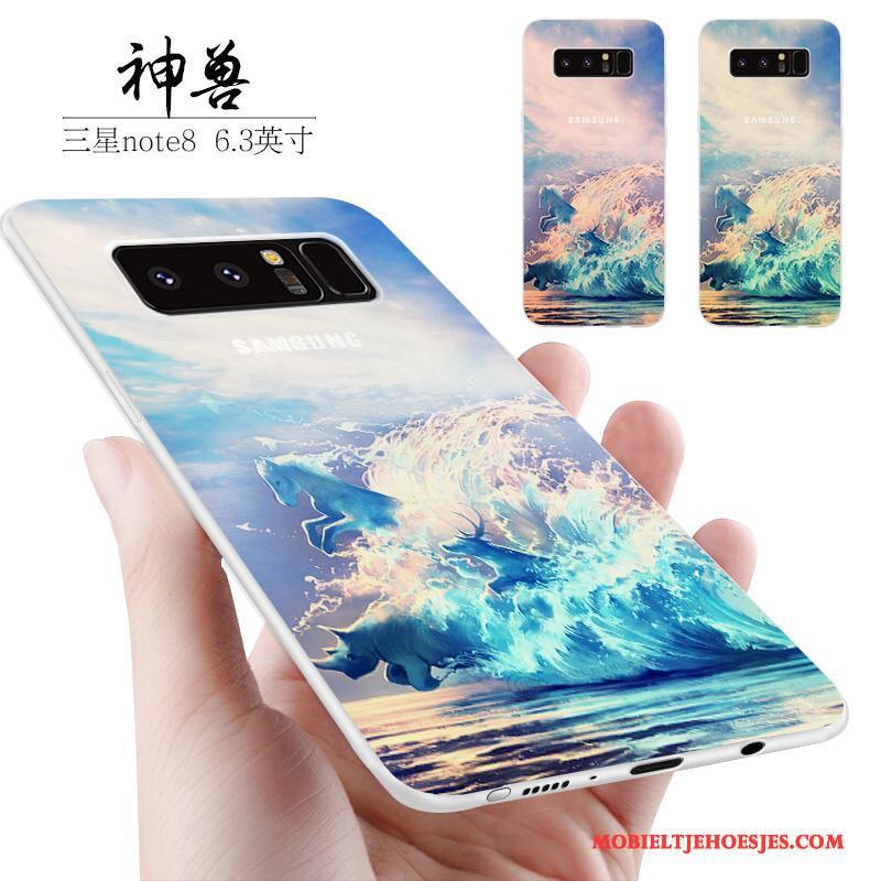 Samsung Galaxy Note 8 Hoes Anti-fall Ster Geel Hoesje Telefoon Siliconen Scheppend