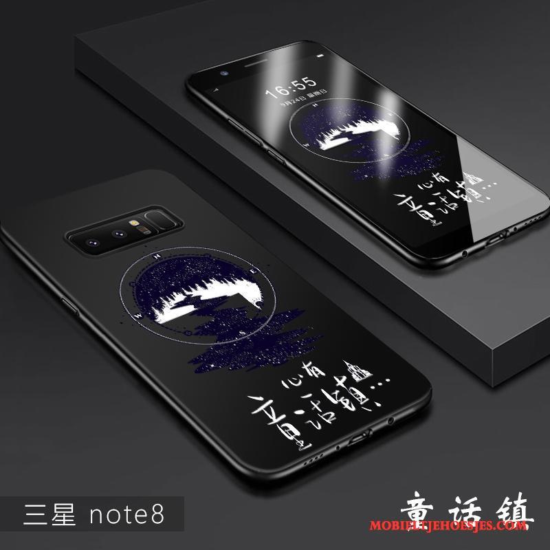 Samsung Galaxy Note 8 Hoesje Anti-fall Persoonlijk Hoes Siliconen Doorzichtig Zwart Bescherming