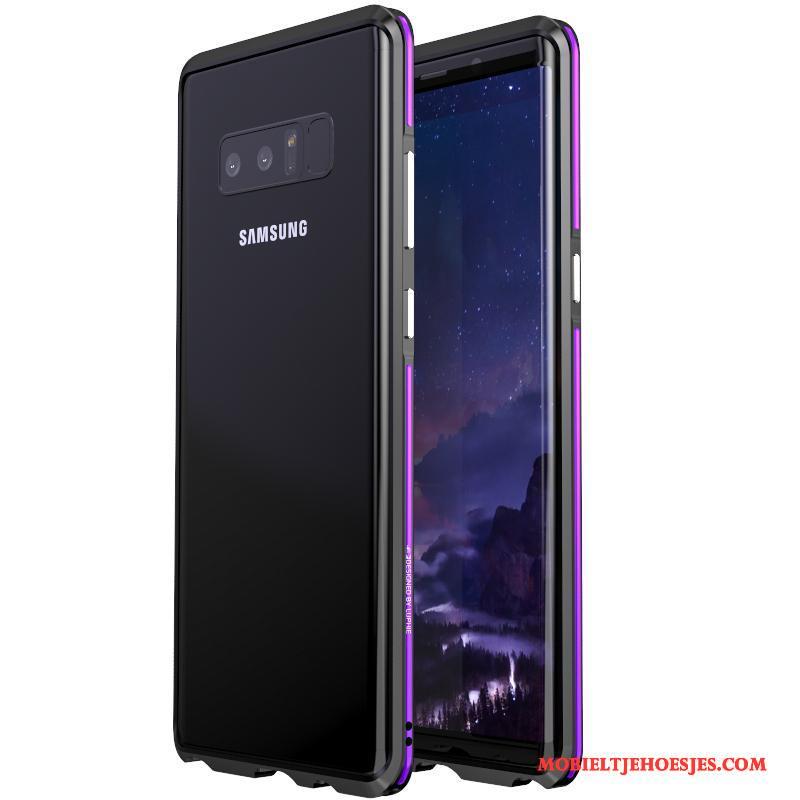 Samsung Galaxy Note 8 Hoesje Blauw Bescherming Ster Metaal Telefoon Omlijsting