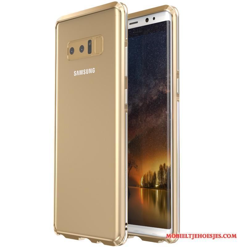 Samsung Galaxy Note 8 Hoesje Blauw Bescherming Ster Metaal Telefoon Omlijsting