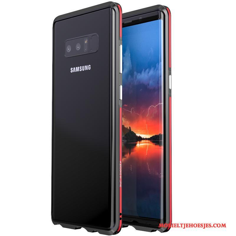 Samsung Galaxy Note 8 Hoesje Blauw Bescherming Ster Metaal Telefoon Omlijsting