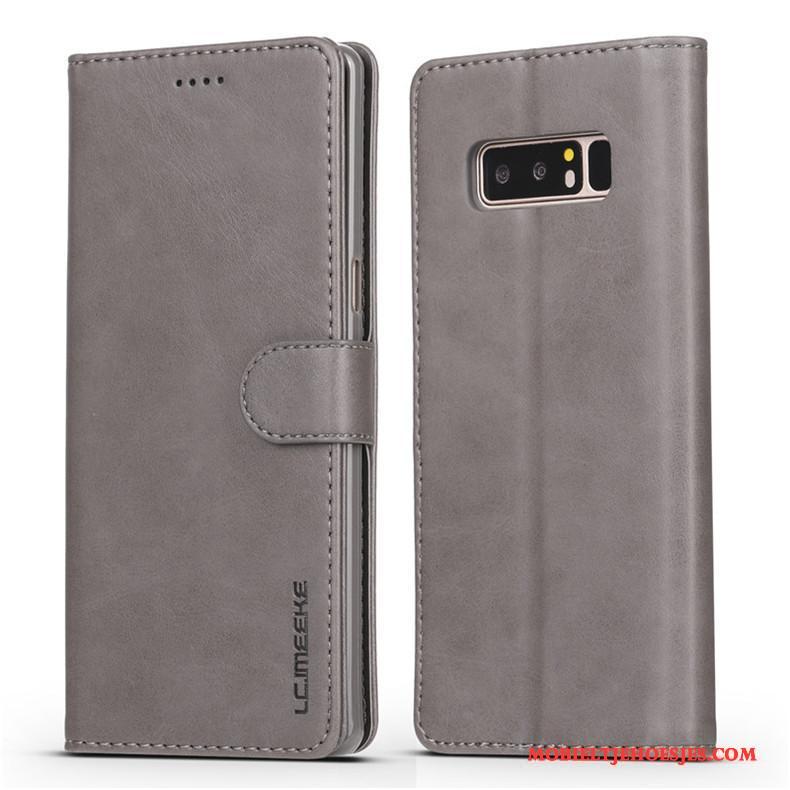 Samsung Galaxy Note 8 Hoesje Geel Bedrijf Mobiele Telefoon Anti-fall Clamshell Leren Etui Bescherming