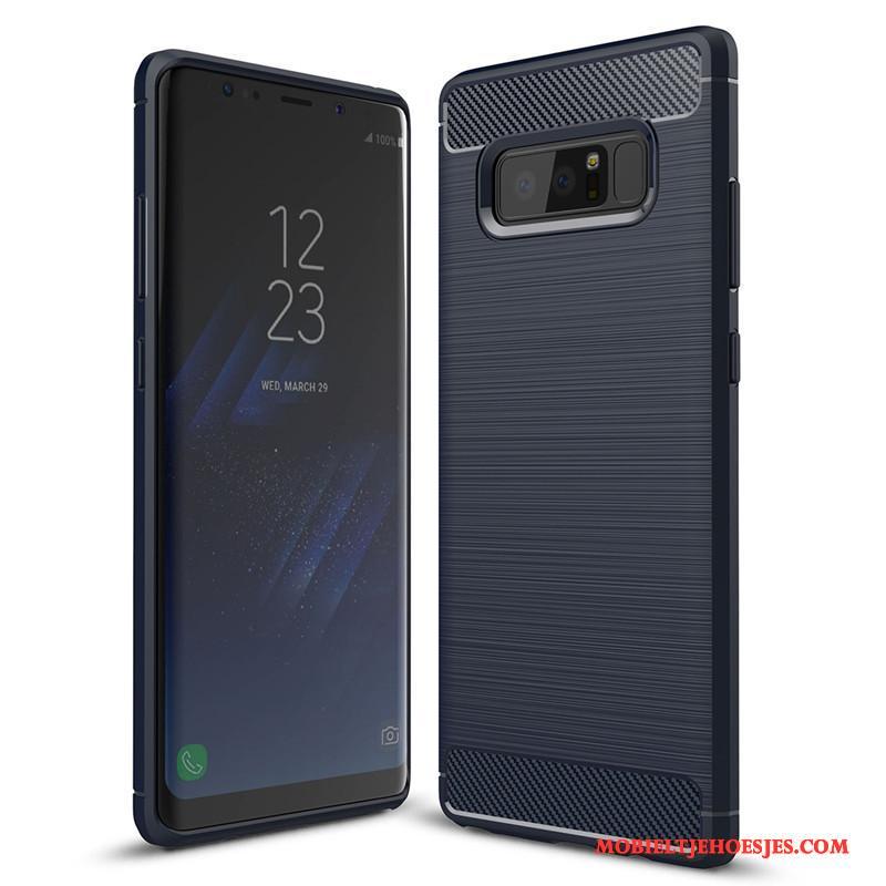 Samsung Galaxy Note 8 Hoesje Mobiele Telefoon Siliconen Zacht Fiber All Inclusive Bescherming Zwart