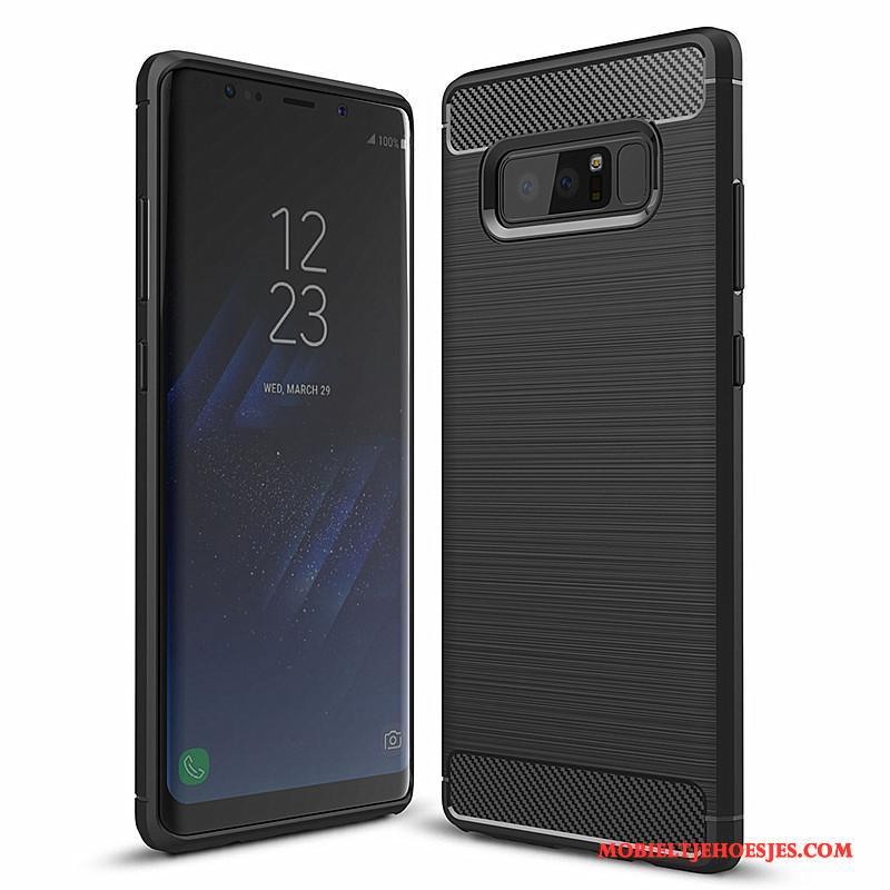 Samsung Galaxy Note 8 Hoesje Mobiele Telefoon Siliconen Zacht Fiber All Inclusive Bescherming Zwart