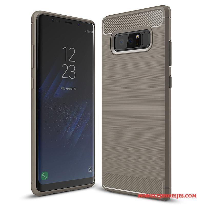 Samsung Galaxy Note 8 Hoesje Mobiele Telefoon Siliconen Zacht Fiber All Inclusive Bescherming Zwart
