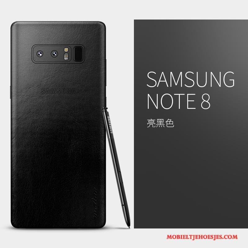 Samsung Galaxy Note 8 Hoesje Scheppend Hoes Bescherming Zwart Ster All Inclusive Echt Leer