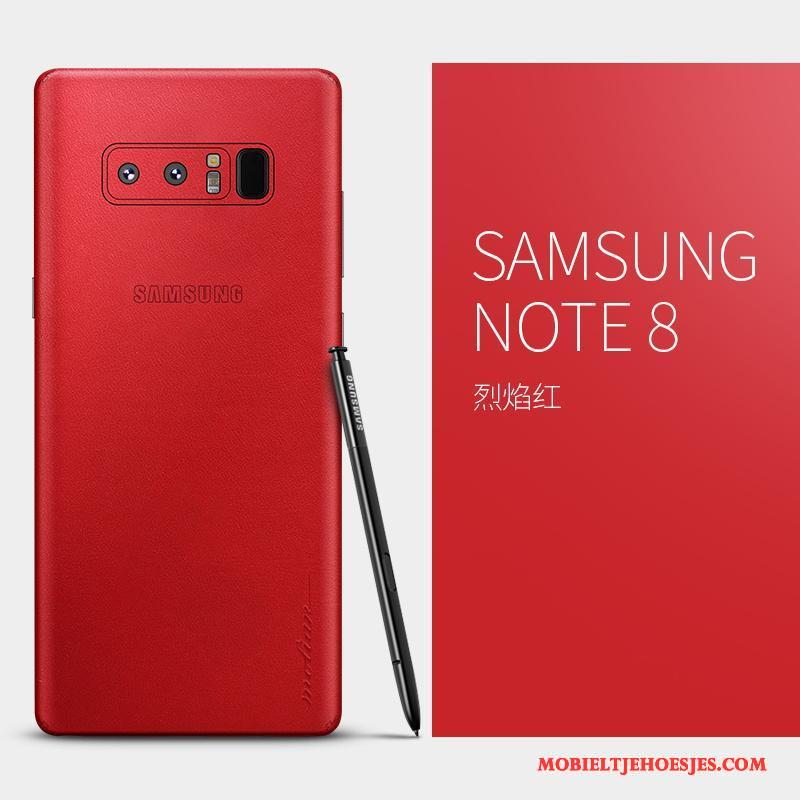 Samsung Galaxy Note 8 Hoesje Scheppend Hoes Bescherming Zwart Ster All Inclusive Echt Leer