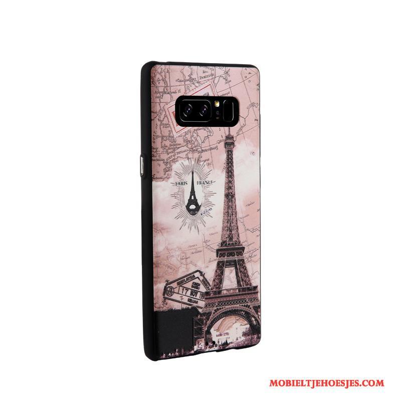 Samsung Galaxy Note 8 Hoesje Spotprent Bedrijf Zacht Hoes Trend Wit Ster