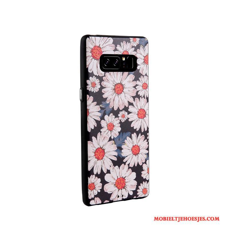 Samsung Galaxy Note 8 Hoesje Spotprent Bedrijf Zacht Hoes Trend Wit Ster