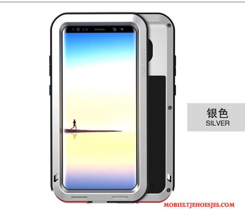Samsung Galaxy Note 8 Hoesje Telefoon Bescherming Siliconen Drie Verdedigingen All Inclusive Gasbag Metaal