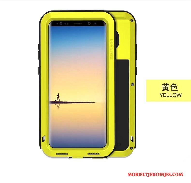 Samsung Galaxy Note 8 Hoesje Telefoon Bescherming Siliconen Drie Verdedigingen All Inclusive Gasbag Metaal