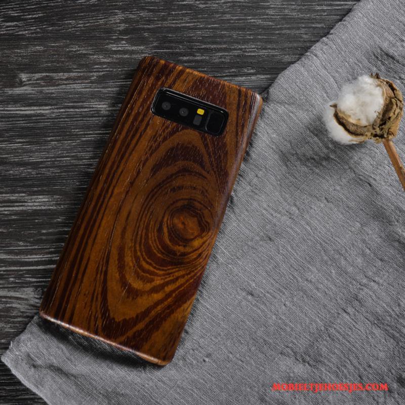 Samsung Galaxy Note 8 Hoesje Telefoon Hout Ster Massief Hout Bescherming