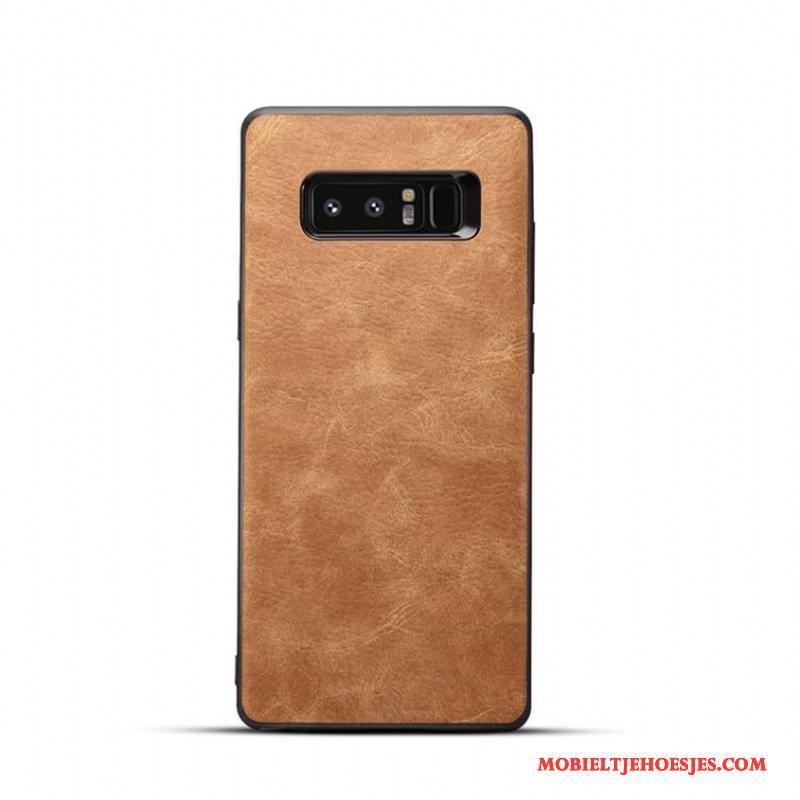 Samsung Galaxy Note 8 Hoesje Telefoon Zacht Bescherming Leer Ster Mobiele Telefoon Grijs