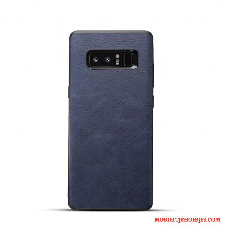 Samsung Galaxy Note 8 Hoesje Telefoon Zacht Bescherming Leer Ster Mobiele Telefoon Grijs