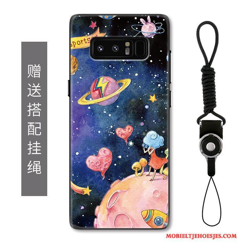 Samsung Galaxy Note 8 Kleurrijke Bescherming Sterrenhemel Zwart Hoes Persoonlijk Hoesje Telefoon