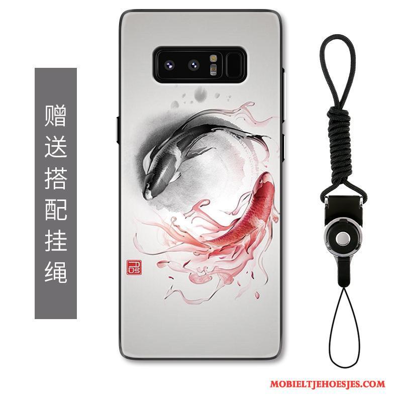 Samsung Galaxy Note 8 Persoonlijk Reliëf Hoes Licht Scheppend Hoesje Telefoon Chinese Stijl