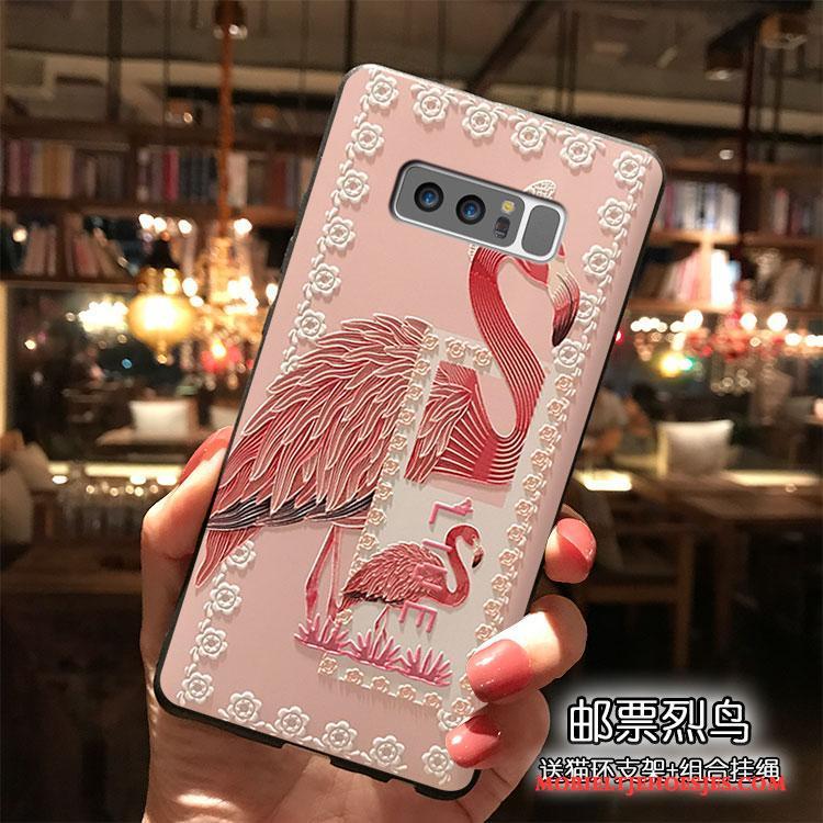 Samsung Galaxy Note 8 Persoonlijk Siliconen Hoesje Telefoon Ster Roze Mooie Hanger