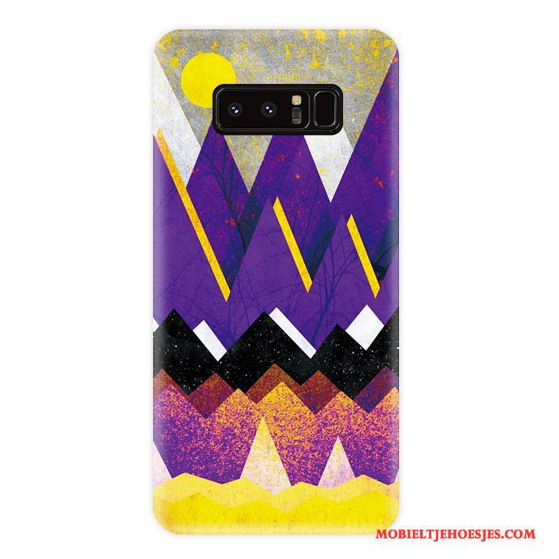 Samsung Galaxy Note 8 Persoonlijk Trendy Merk Bescherming Hoesje All Inclusive Purper Zacht