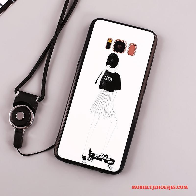 Samsung Galaxy Note 8 Siliconen Bescherming Hoesje Telefoon Wit Hanger Ster Anti-fall