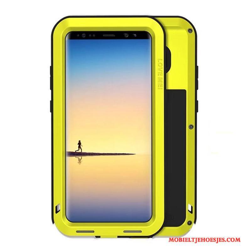 Samsung Galaxy Note 8 Ster Hoesje All Inclusive Metaal Geel Telefoon Mobiele Telefoon