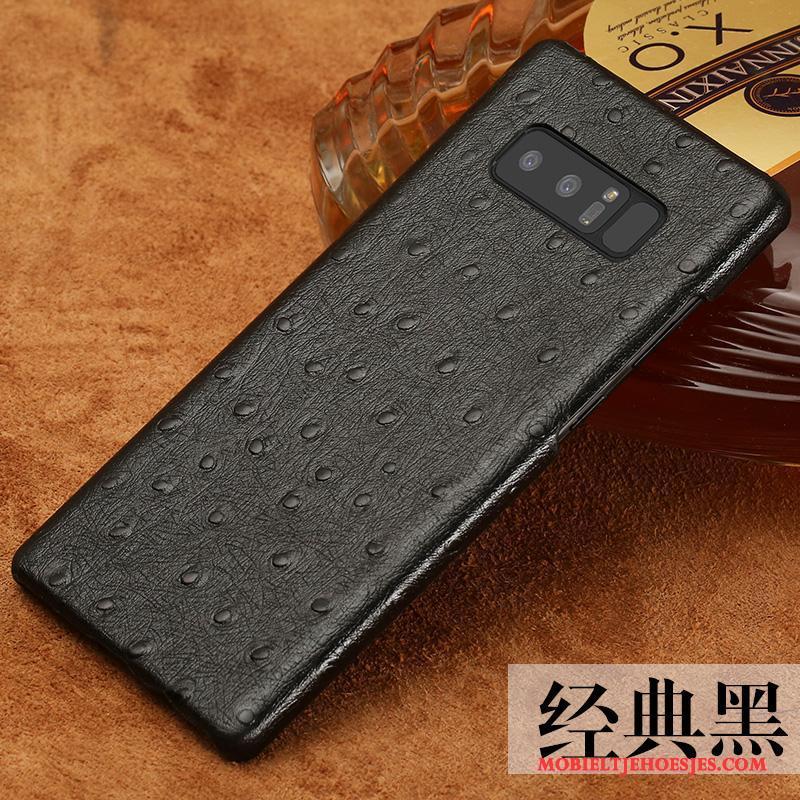 Samsung Galaxy Note 8 Trend Leren Etui Anti-fall Scheppend Zwart Rood Hoesje Telefoon