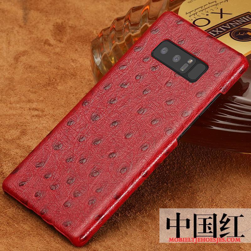 Samsung Galaxy Note 8 Trend Leren Etui Anti-fall Scheppend Zwart Rood Hoesje Telefoon