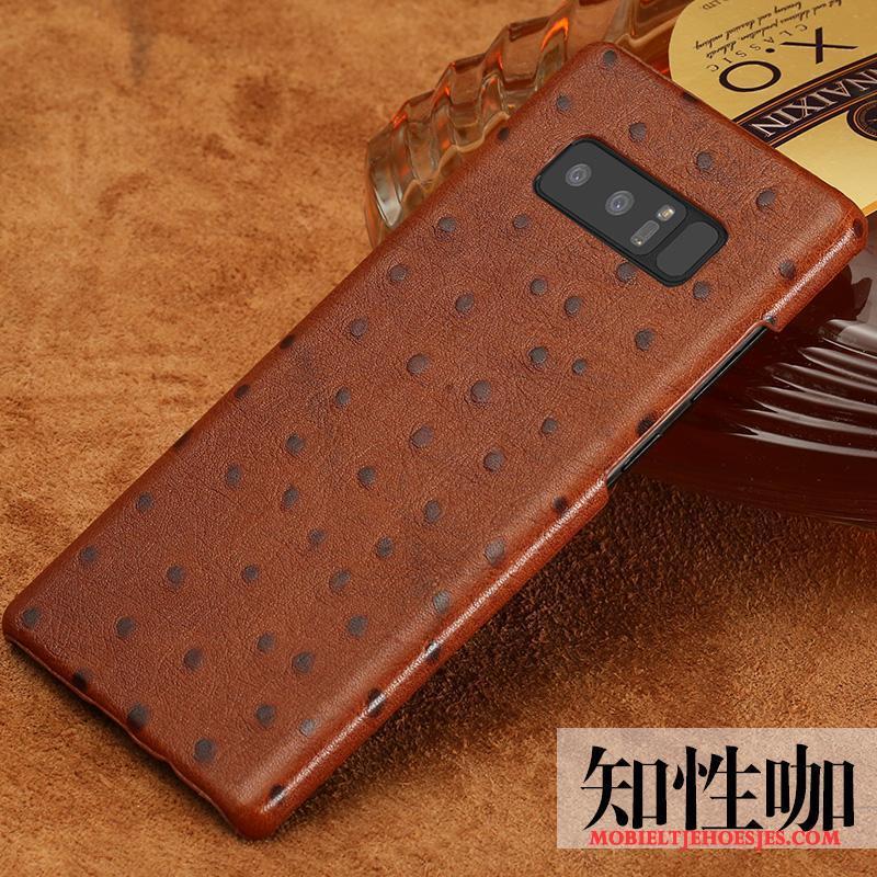 Samsung Galaxy Note 8 Trend Leren Etui Anti-fall Scheppend Zwart Rood Hoesje Telefoon