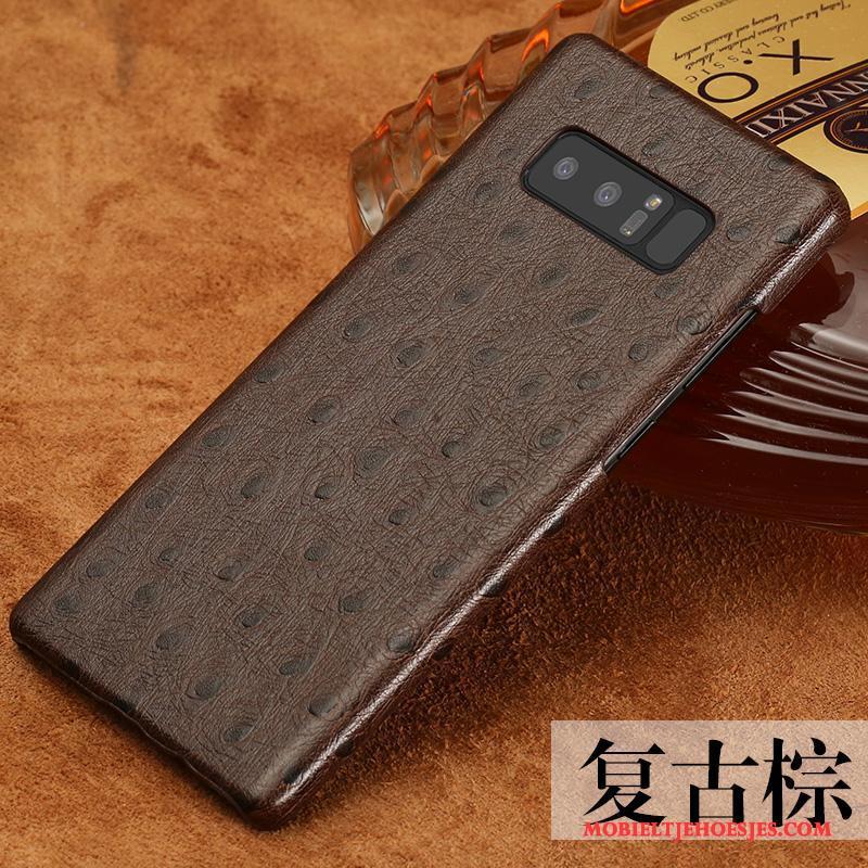 Samsung Galaxy Note 8 Trend Leren Etui Anti-fall Scheppend Zwart Rood Hoesje Telefoon