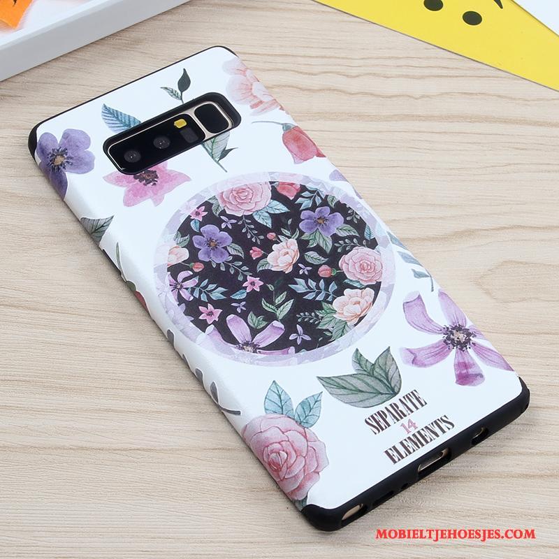 Samsung Galaxy Note 8 Wit Hoesje Telefoon Anti-fall Bloemen Ster Siliconen