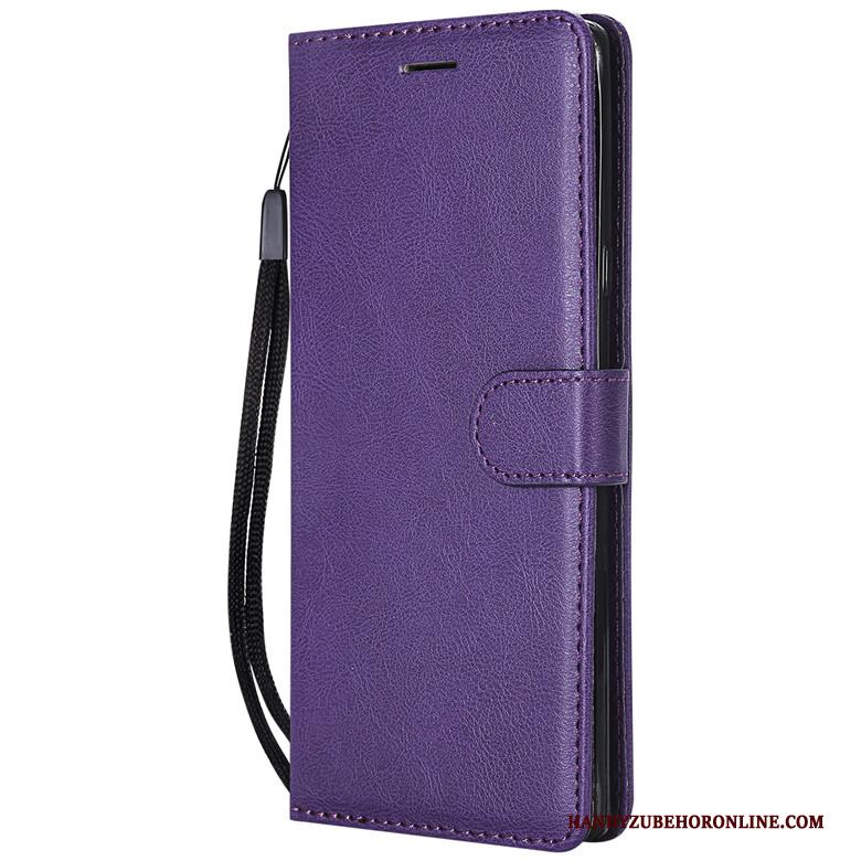 Samsung Galaxy Note 9 Effen Kleur Hoesje Telefoon Anti-fall Folio Purper Ster Bescherming