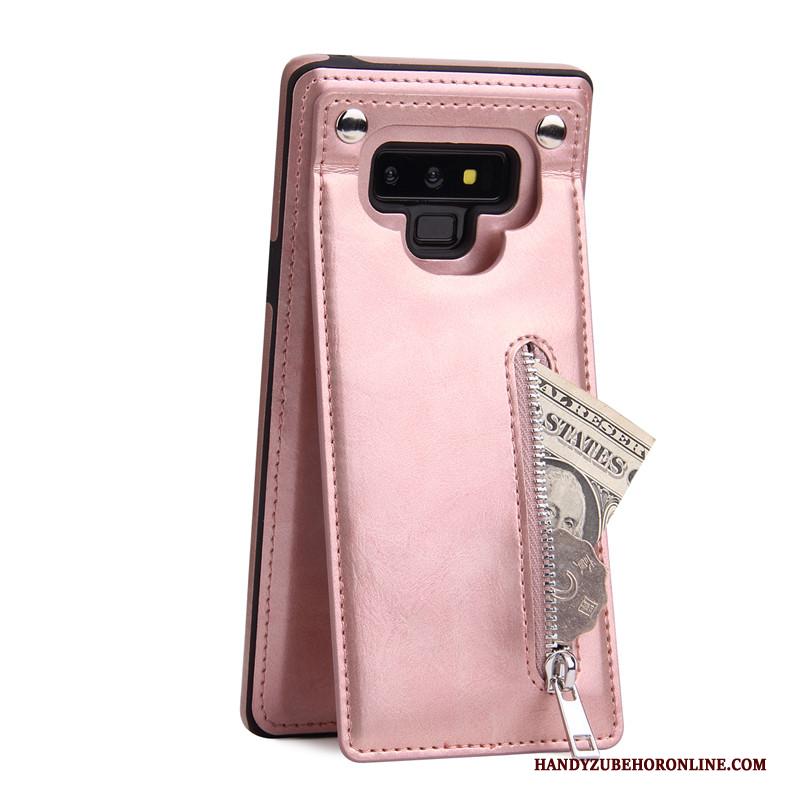 Samsung Galaxy Note 9 Groen Rits Leren Etui Portemonnee Ster Bescherming Hoesje Telefoon