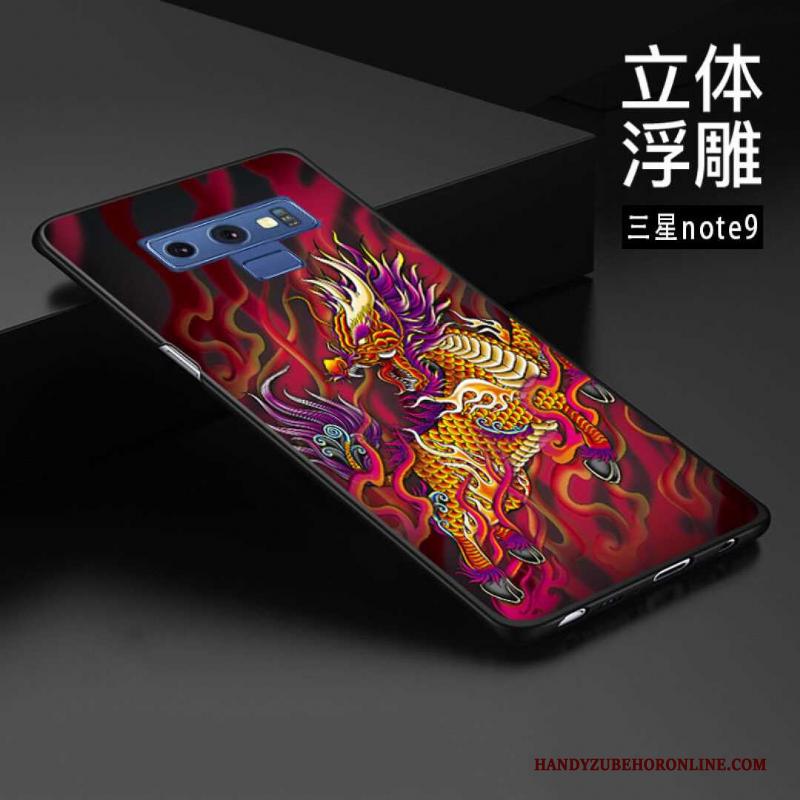 Samsung Galaxy Note 9 Hoes Ster Reliëf Chinese Stijl Bescherming Pas Hoesje Telefoon