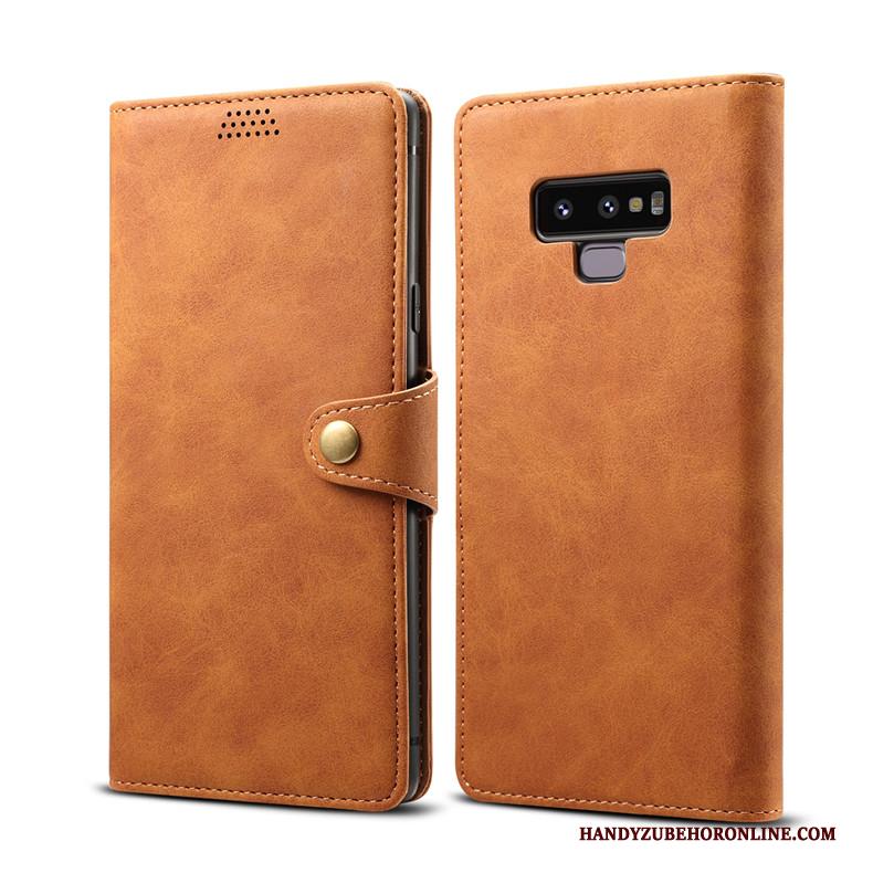 Samsung Galaxy Note 9 Hoesje Clamshell Leren Etui Ster Hoes Groen Anti-fall Zacht