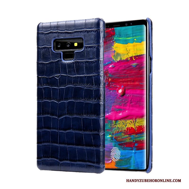 Samsung Galaxy Note 9 Hoesje Echt Leer Ster Leren Etui Bescherming Mobiele Telefoon Zwart Luxe