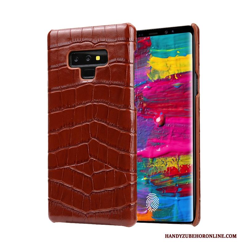 Samsung Galaxy Note 9 Hoesje Echt Leer Ster Leren Etui Bescherming Mobiele Telefoon Zwart Luxe