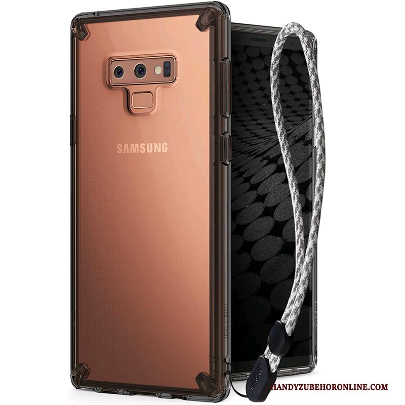 Samsung Galaxy Note 9 Hoesje Telefoon Hanger Doorzichtig Purper Trendy Merk Hard Dun