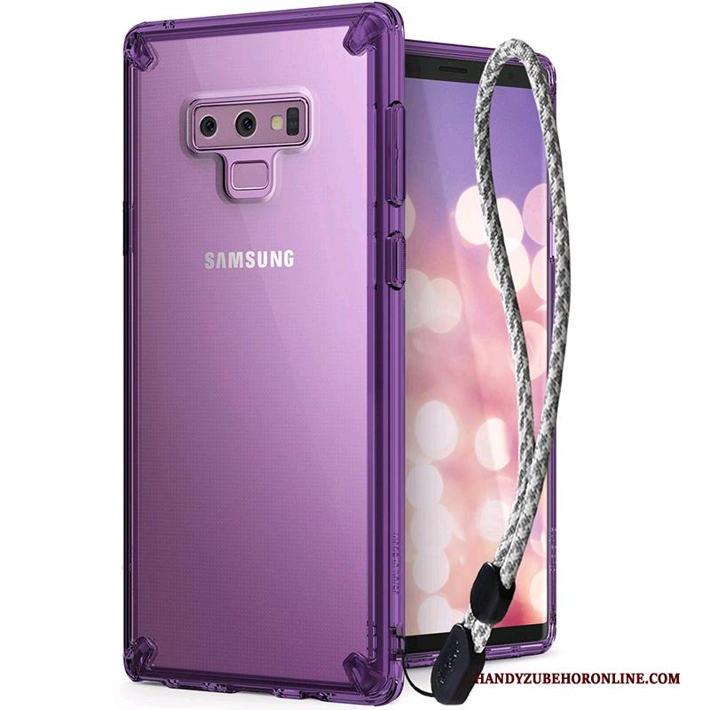 Samsung Galaxy Note 9 Hoesje Telefoon Hanger Doorzichtig Purper Trendy Merk Hard Dun