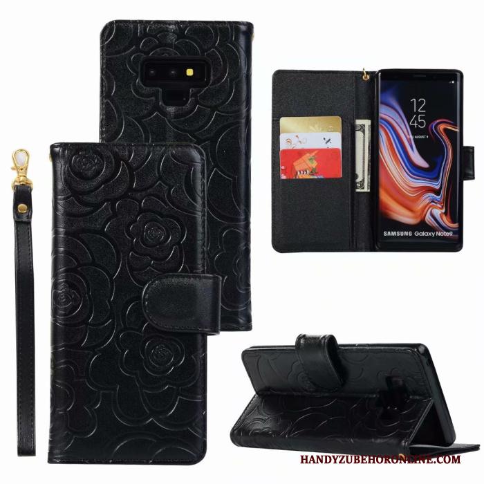 Samsung Galaxy Note 9 Leren Etui Zacht Folio Anti-fall Bescherming Rood Hoesje Telefoon