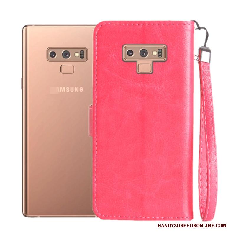 Samsung Galaxy Note 9 Roze Folio Ster Anti-fall Bescherming Hoesje Telefoon Zacht