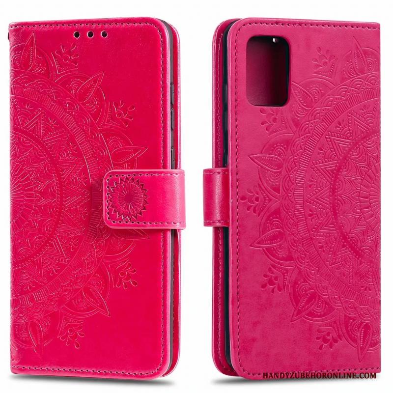 Samsung Galaxy Note20 Hoesje Kaart Ster Tas Hoes Leren Etui Roze Mobiele Telefoon