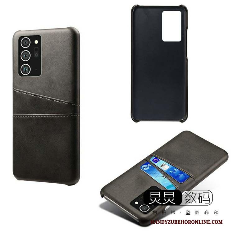 Samsung Galaxy Note20 Hoesje Telefoon Ster Vintage Geel Kaart Leren Etui