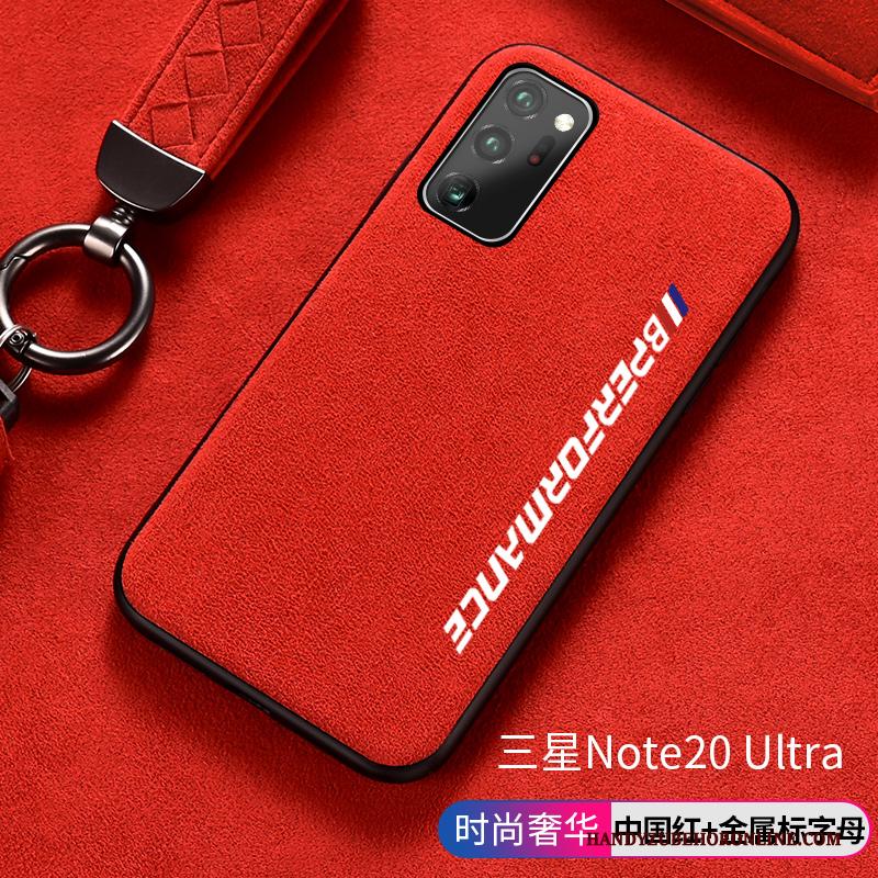 Samsung Galaxy Note20 Ultra Hoesje Siliconen Ster Europa Luxe Rood Anti-fall