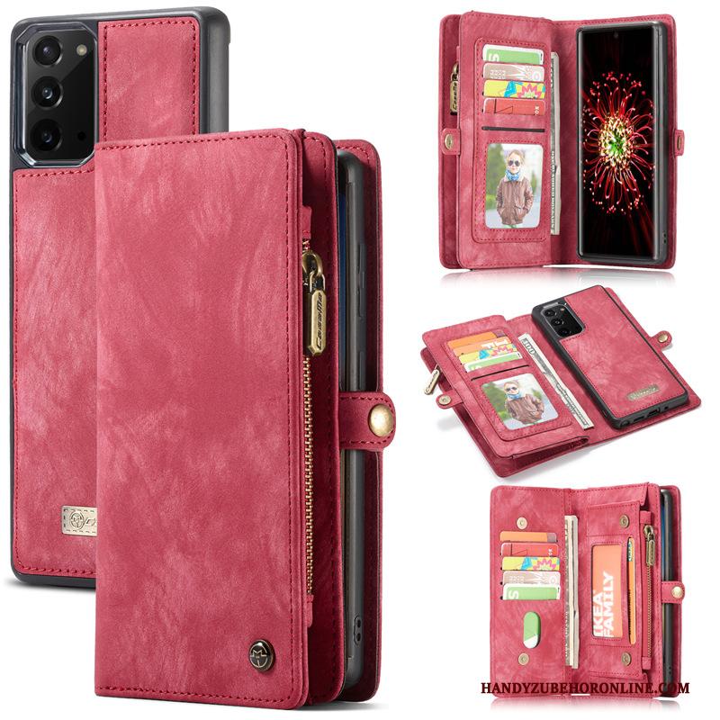 Samsung Galaxy Note20 Wijnrood Folio Tas Leren Etui Ster Hoesje Telefoon