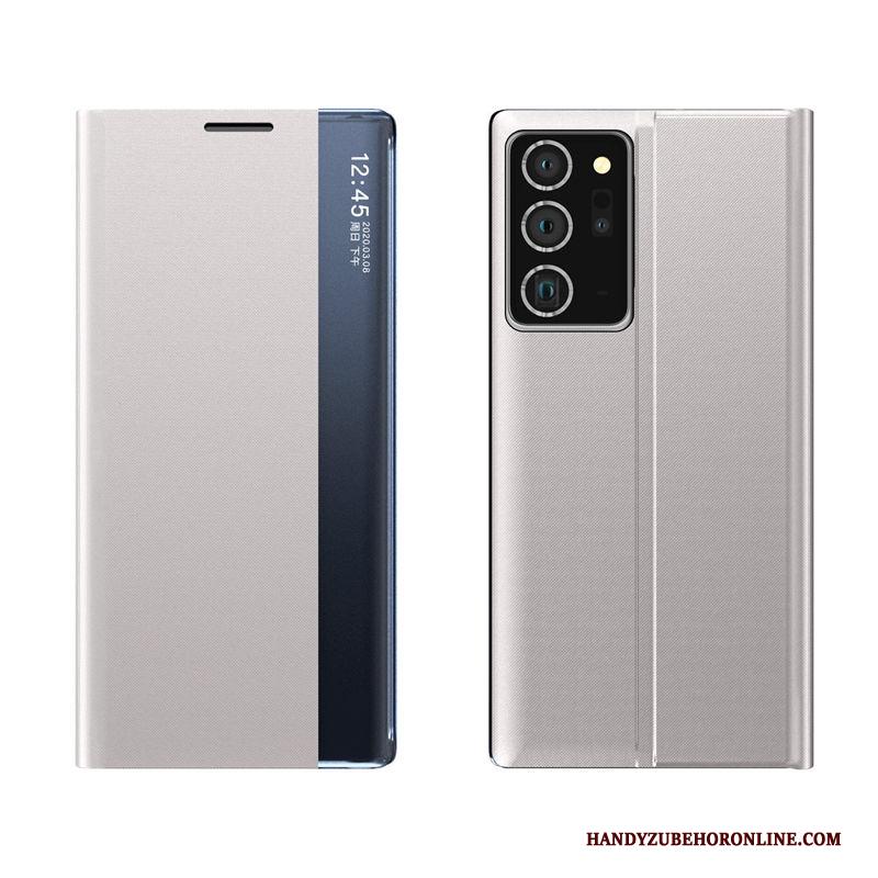 Samsung Galaxy Note20 Zwart Windows Hoes Ster Clamshell Bescherming Hoesje Telefoon