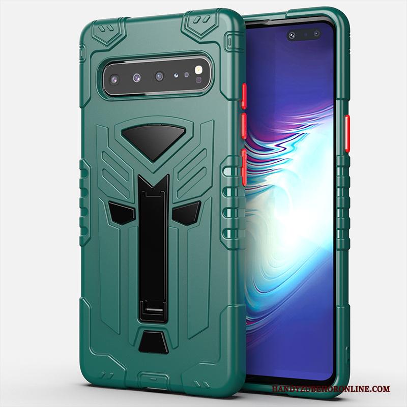 Samsung Galaxy S10 5g Achterklep Hoes Bescherming Ondersteuning Hoesje Telefoon Ster Groen