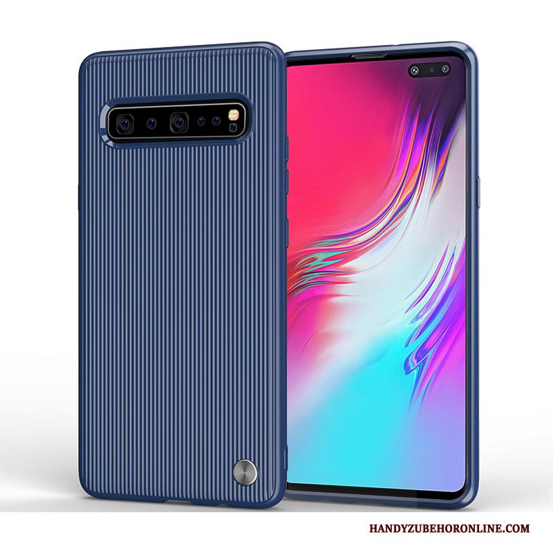 Samsung Galaxy S10 5g Bescherming Anti-fall Hoesje Scheppend Ster Blauw Siliconen